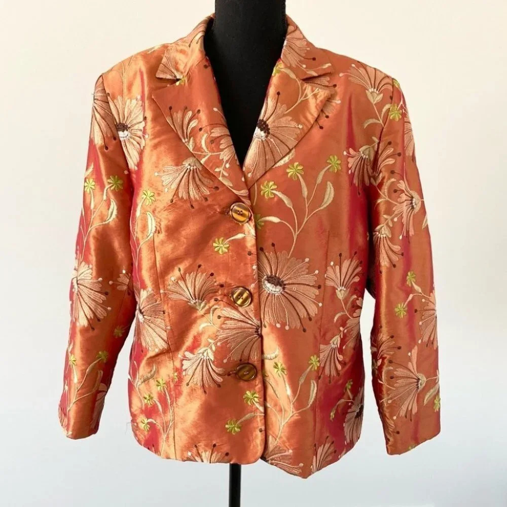 Vintage Vida Petites Floral Embroidery Blazer